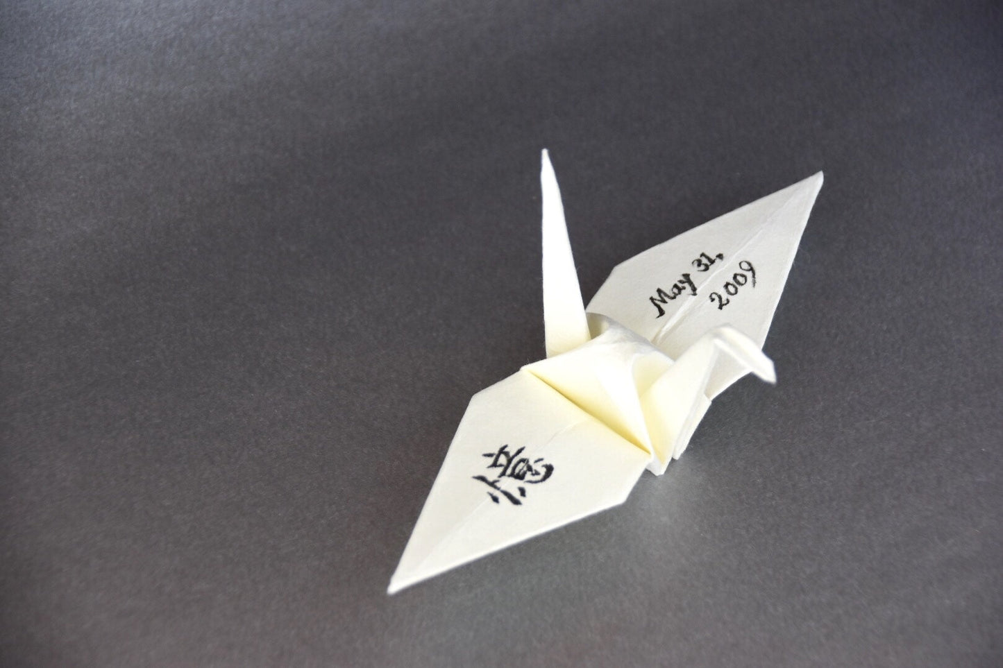 Personalized Japanese Thick White Washi Paper Cranes with Hand-Written letters calligraphy artist Wedding Reception Memorial Birthday Party