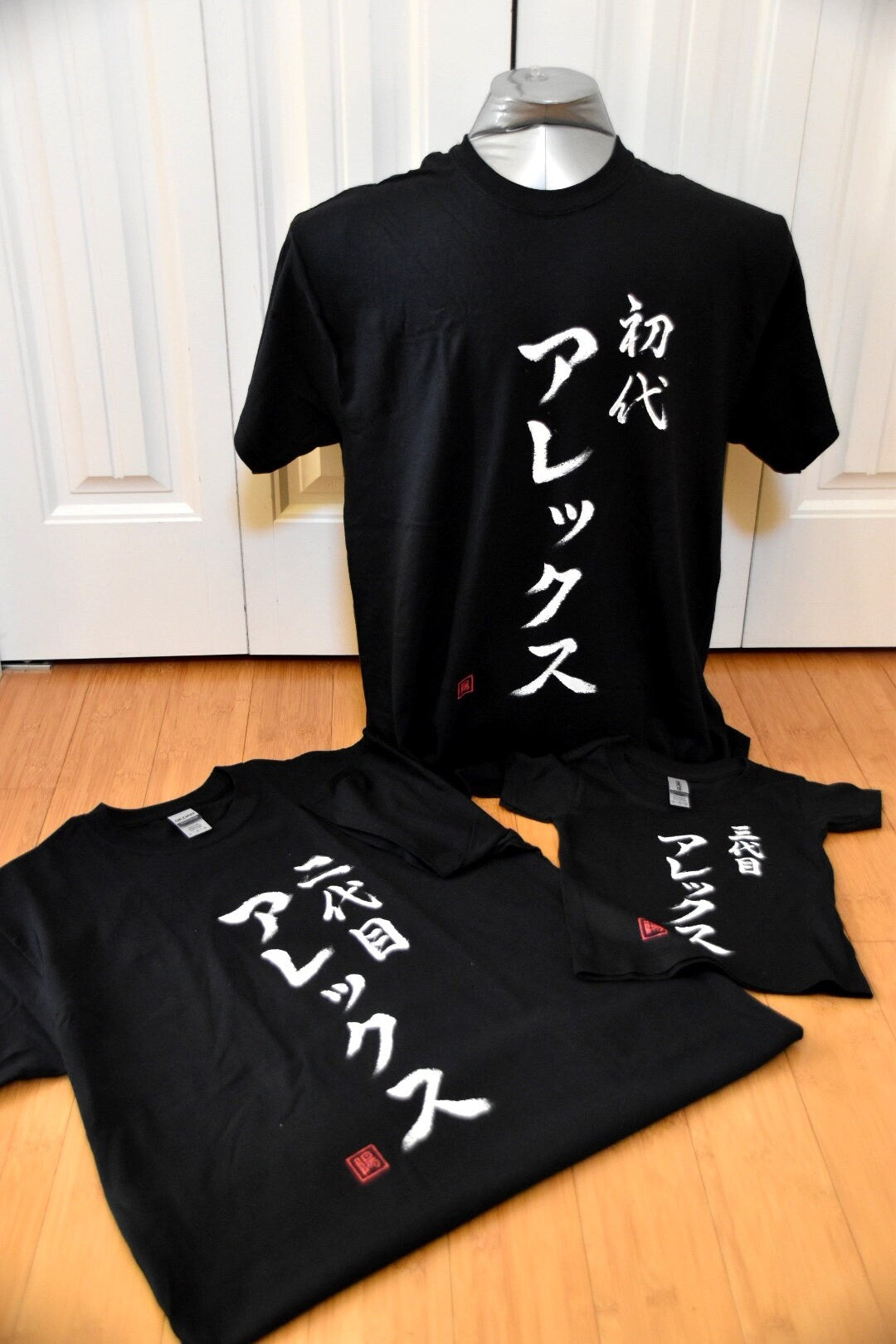 Custom Order One-of-a-kind Hand Painted 100% Cotton T-shirts Personalized Shodo Japanese Calligraphy Art Birthday Anniversary Unique Gift