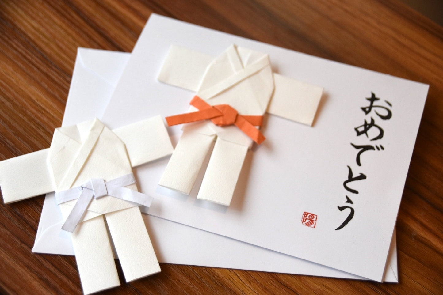 Personalized Greetings Card Origami Dogi Martial Art Uniform Japanese Calligraphy Art Keikogi Karate Judo Taekwondo Jujitsu Fathers Day