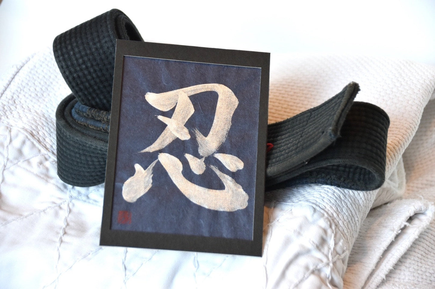 Daily Reminder Japanese Calligraphy Handpainted Framed Art Bookmark Inspirational Motivational Personalized Phrase Kanji Nihongo Life Motto