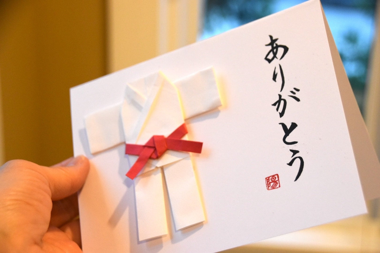 Personalized Greetings Card Origami Dogi Martial Art Uniform Japanese Calligraphy Art Keikogi Karate Judo Taekwondo Jujitsu Fathers Day